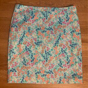 Pretty Aqua Floral J. Crew Pencil Skirt, NWT, Size 16